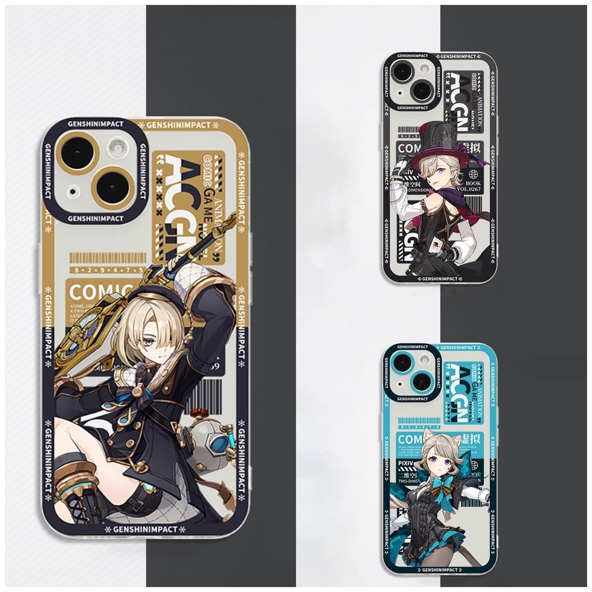 Amazon.co.jp: CHENGZI スマホケース 原神 リネ リネット フレミネ