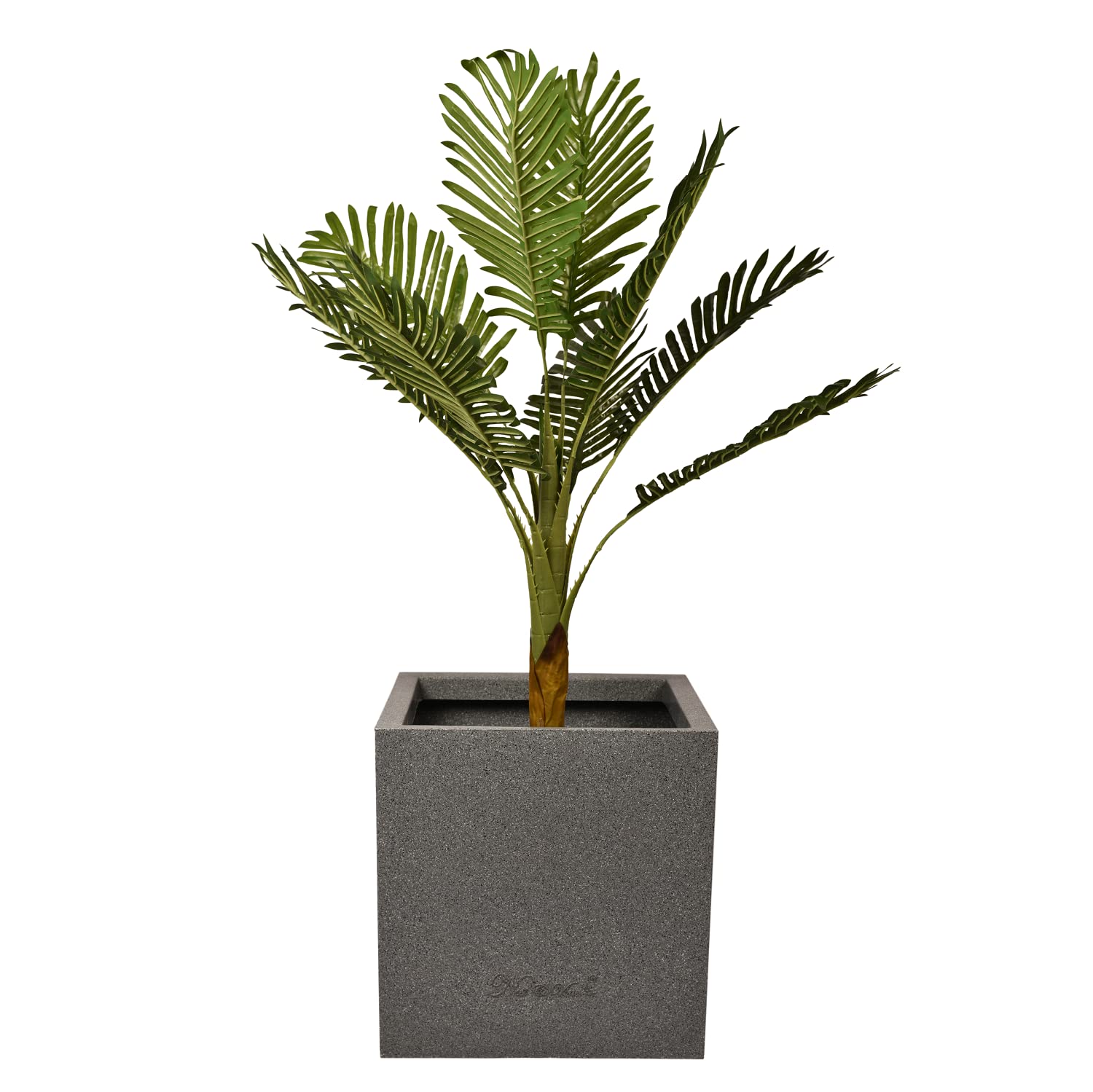 Nest & Vine Grey 12x12in Fibre Planter Square Flower Pot for Balcony, Garden, Home and Office Decoration (Kyvos) - 30x30cm