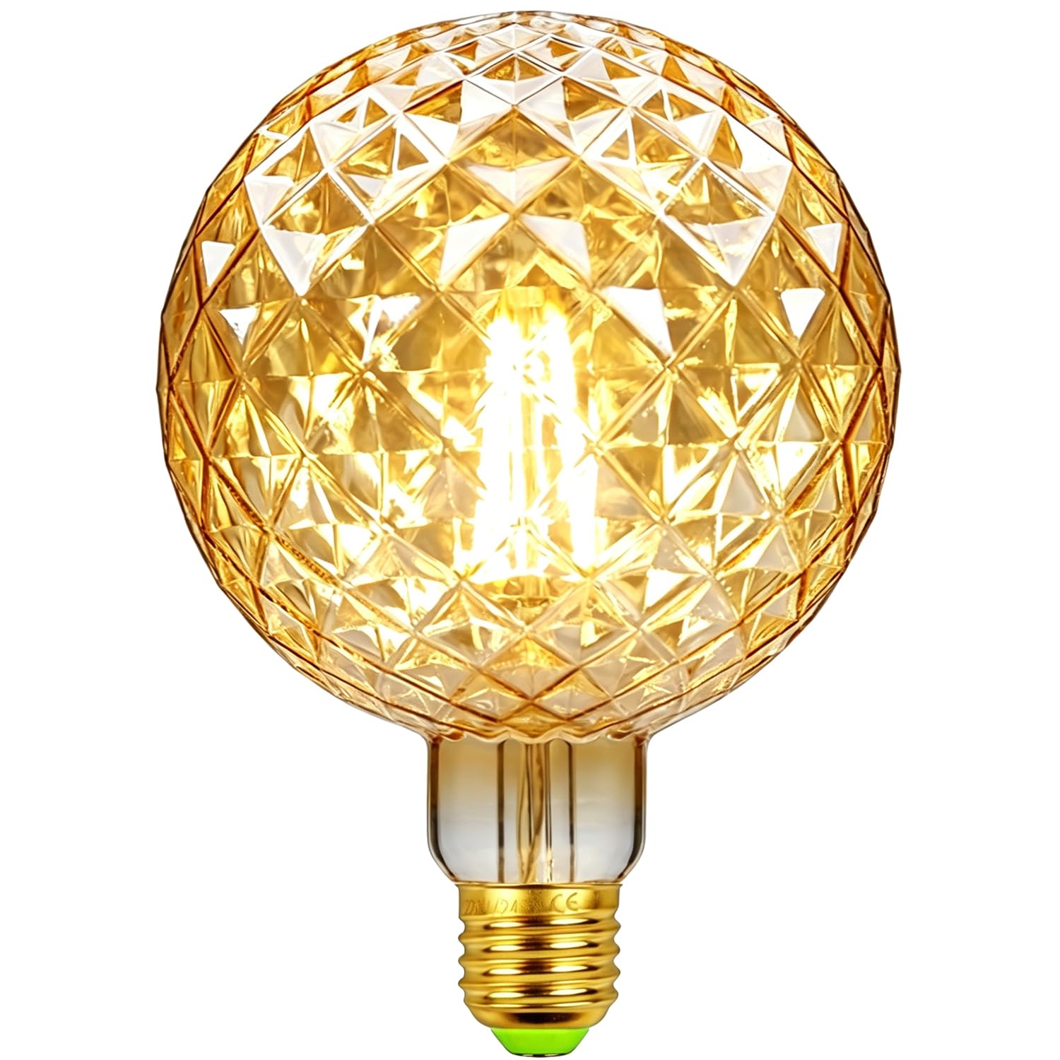 Tianfan LED Bulbs Vintage 4W Warm White 2500Kelvin Big Globe Crystal Led Bulb 220/240V Edison Screw E27 Base Specialty Decorative Light Bulb G125 (Crystal)