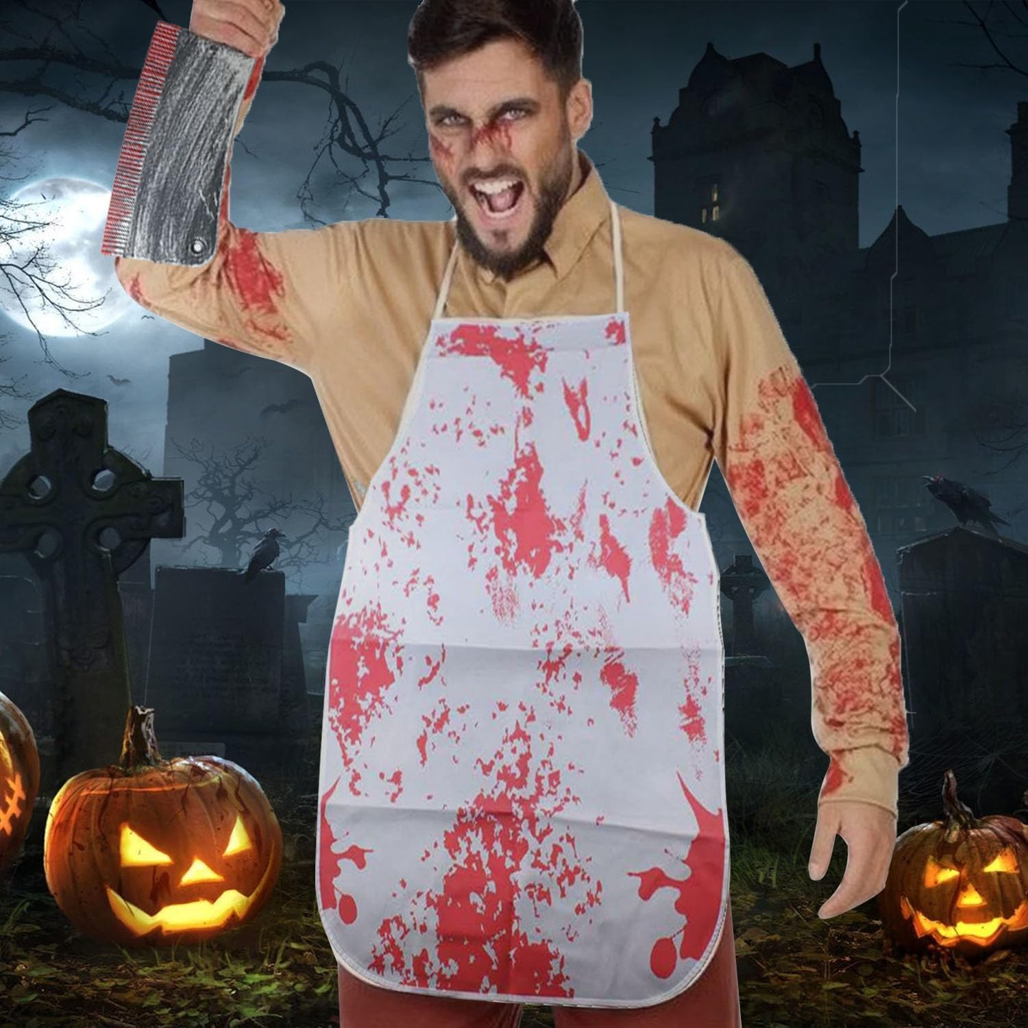 ANBOO Halloween Saw Butcher Costume, Rot - Image 2