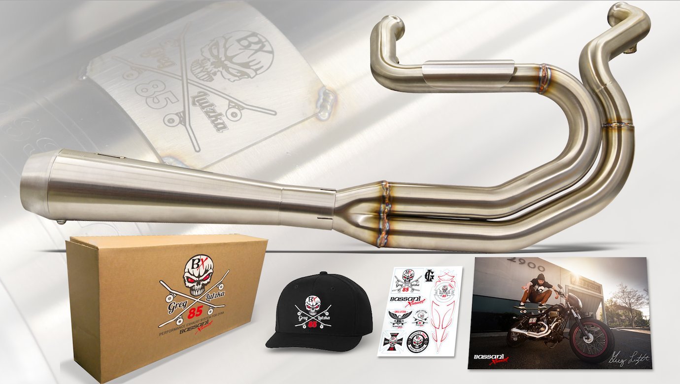 Bassani - Greg Lutzka Limited Edition Stainless 2-1 Exhaust for Harley Dyna 1D2SSL