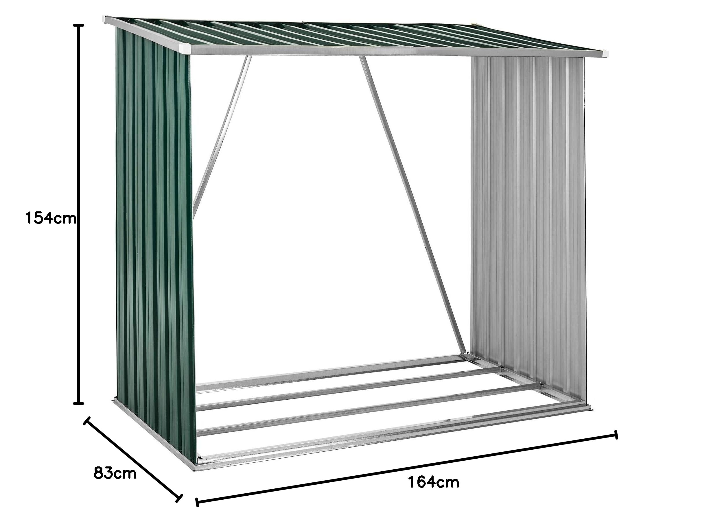 ESTEXO Brennholzunterstand Brennholz Holz Regal Lager Kaminholz Unterstand Metall Holzlager Brennholzlager Grün