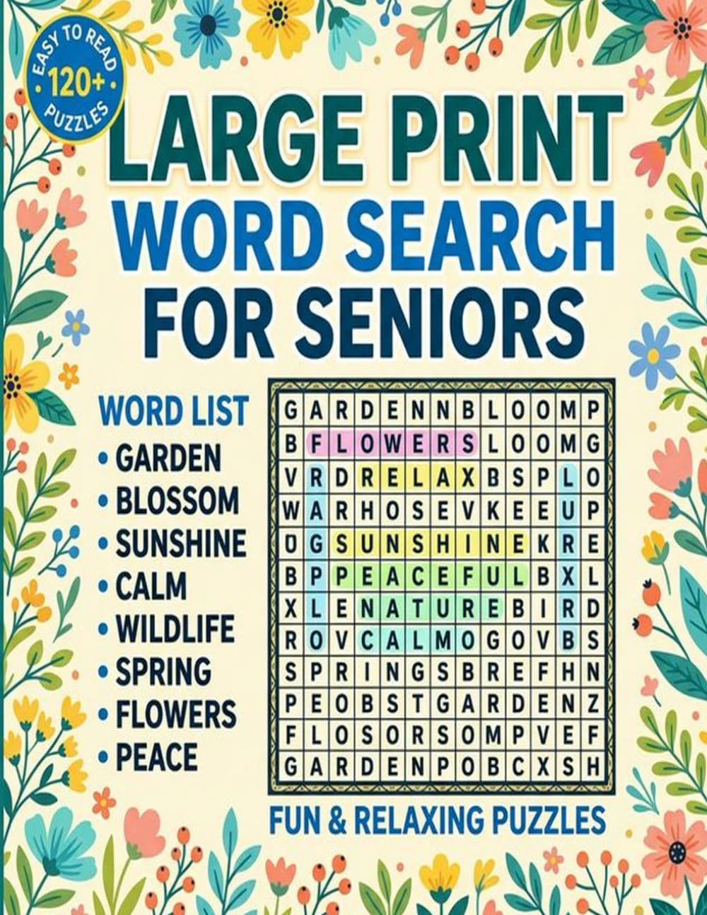 Large Print Word Search Puzzles for Seniors: 100 Easy-to-Read Themed Brain Teasers with Full Answer Key | Extra Large 18pt Font Fun Activity Book for Adults and Elderly