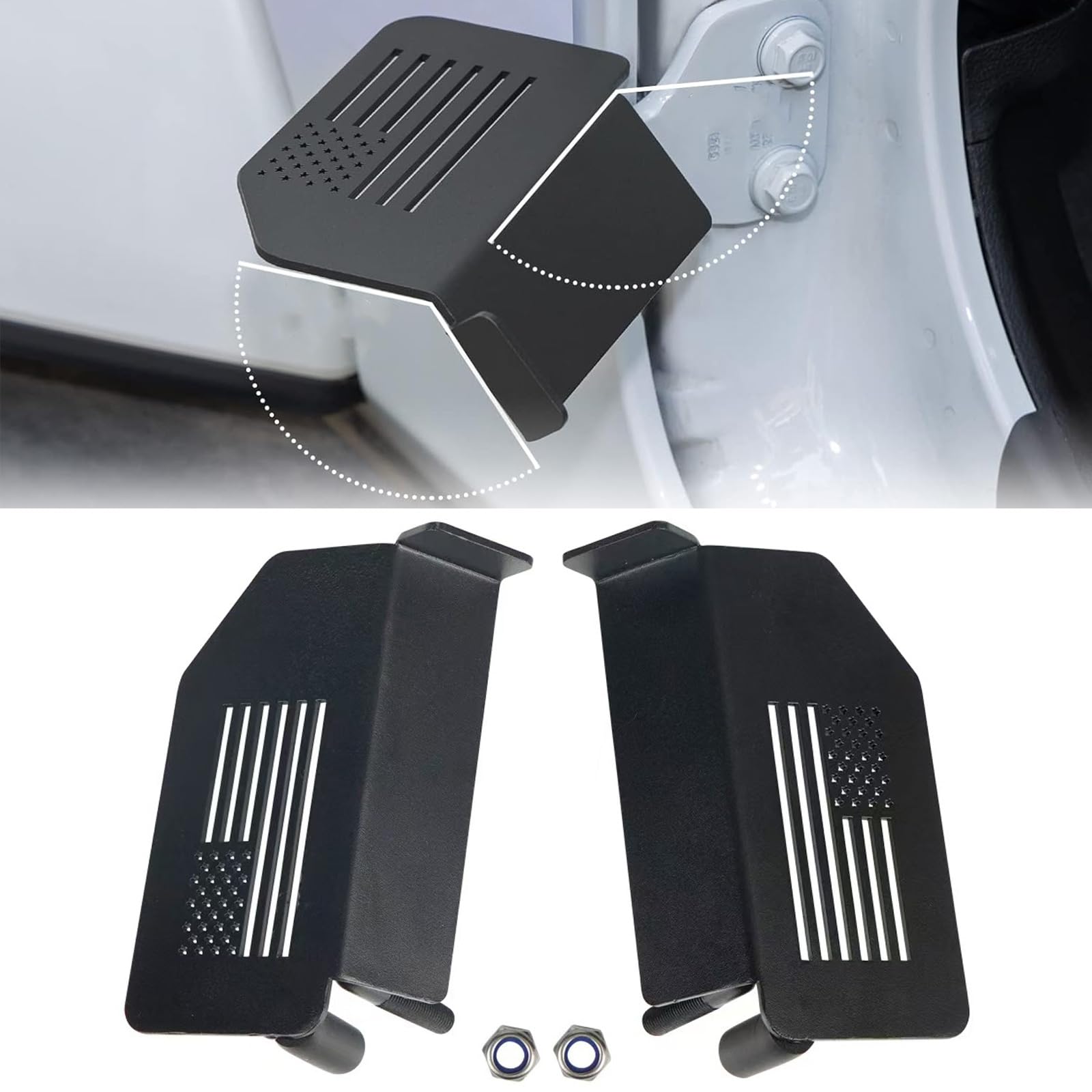 Upgraded 120° Wrangler Foot Pegs, Compatible with Wrangler JK JL Gladiator JT 2007-2024, Exterior Door Hinge Foot Rest Pedals, 1941 Pattern (Style 4)