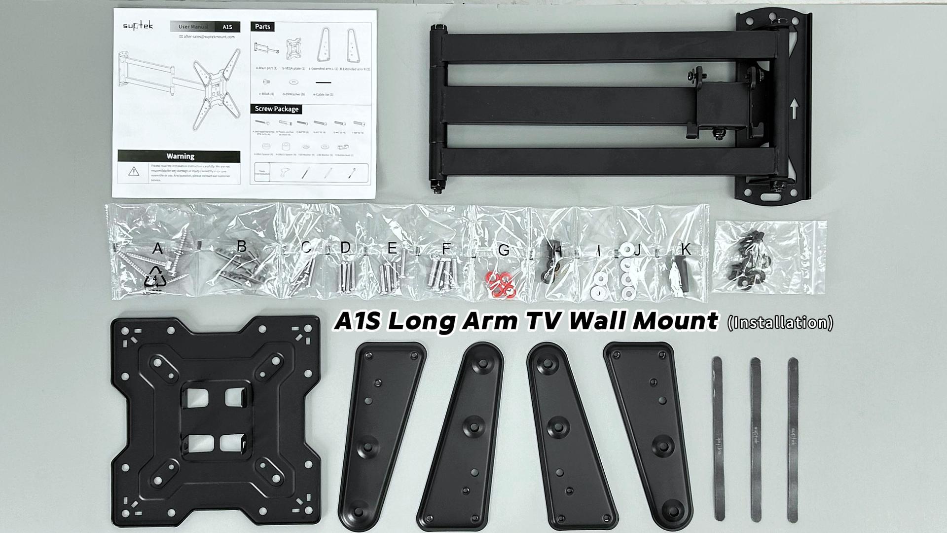 Mount-It! Full Motion TV Wall Mount | Single Stud Installation | Swivel, Tilt & 17" Extension | Single Arm Bracket For 37-70 Inch TVs | Heavy-Duty Steel | Fits VESA 100x100-600x400