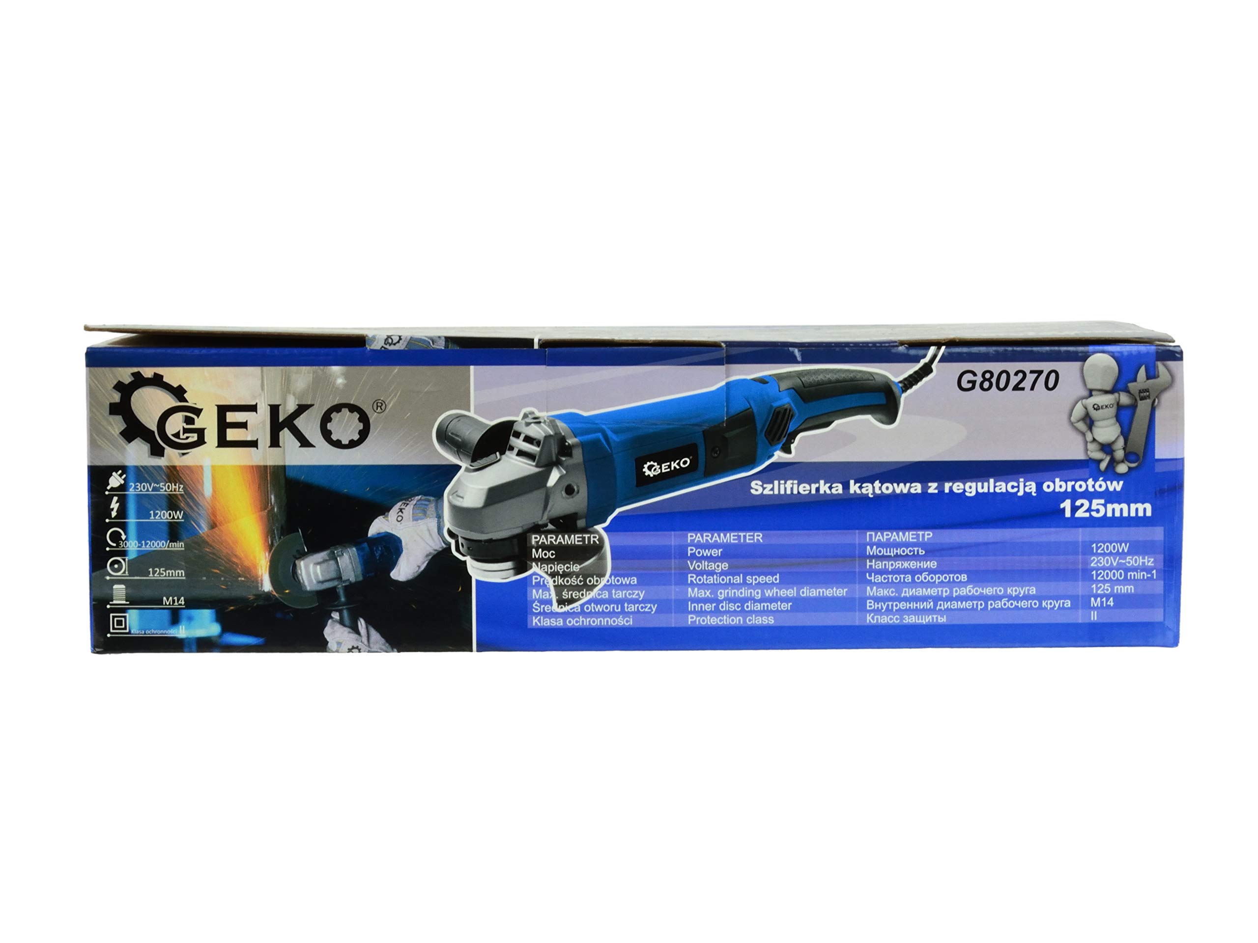 Szlifierka kątowa 125 mm z regulacją prędkości obrotowej – 1200 W, 3000 – 12 000 RPM