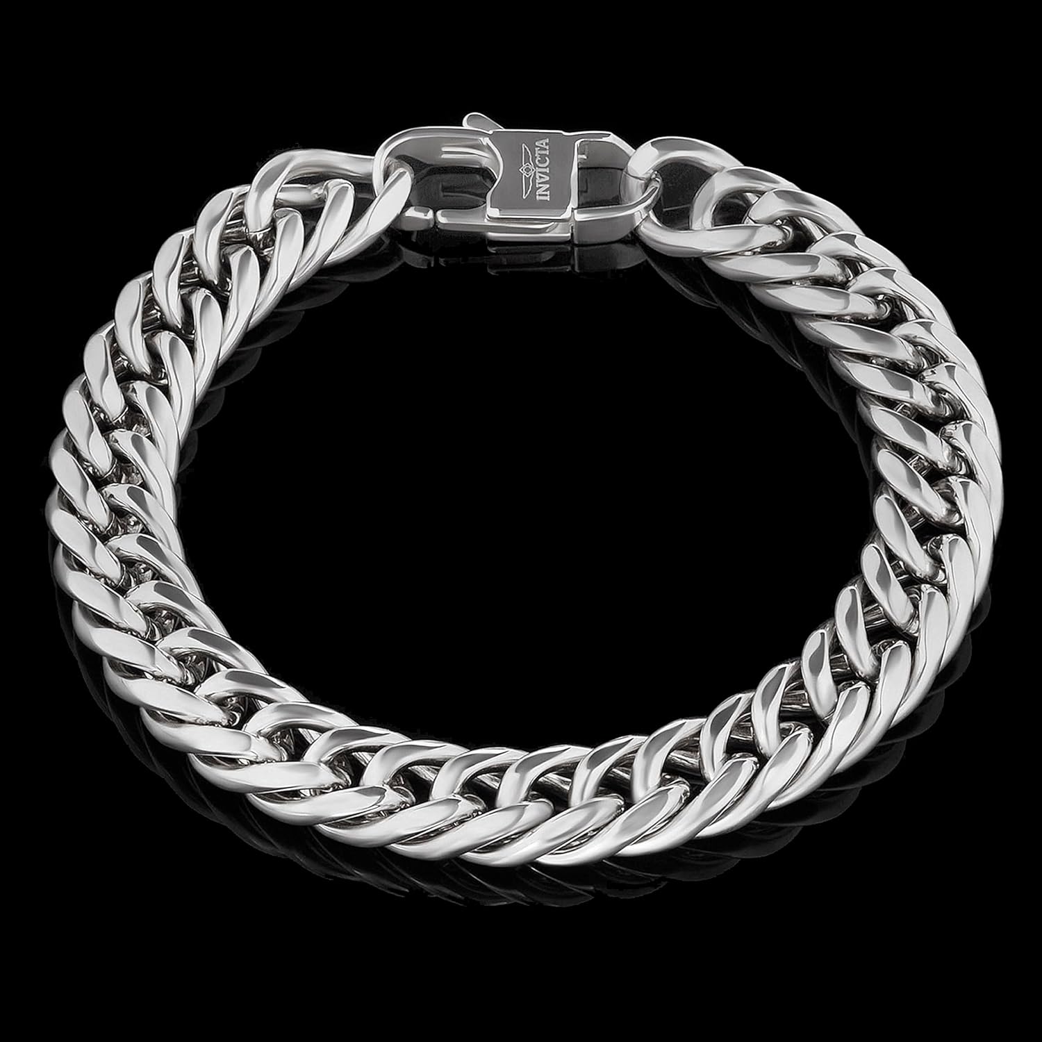 Invicta Bracelet for Men, Stainless Steel Curb Link Chain Jewelry, 8.5mm-11.5mm, 8.5"-9" - Image 3