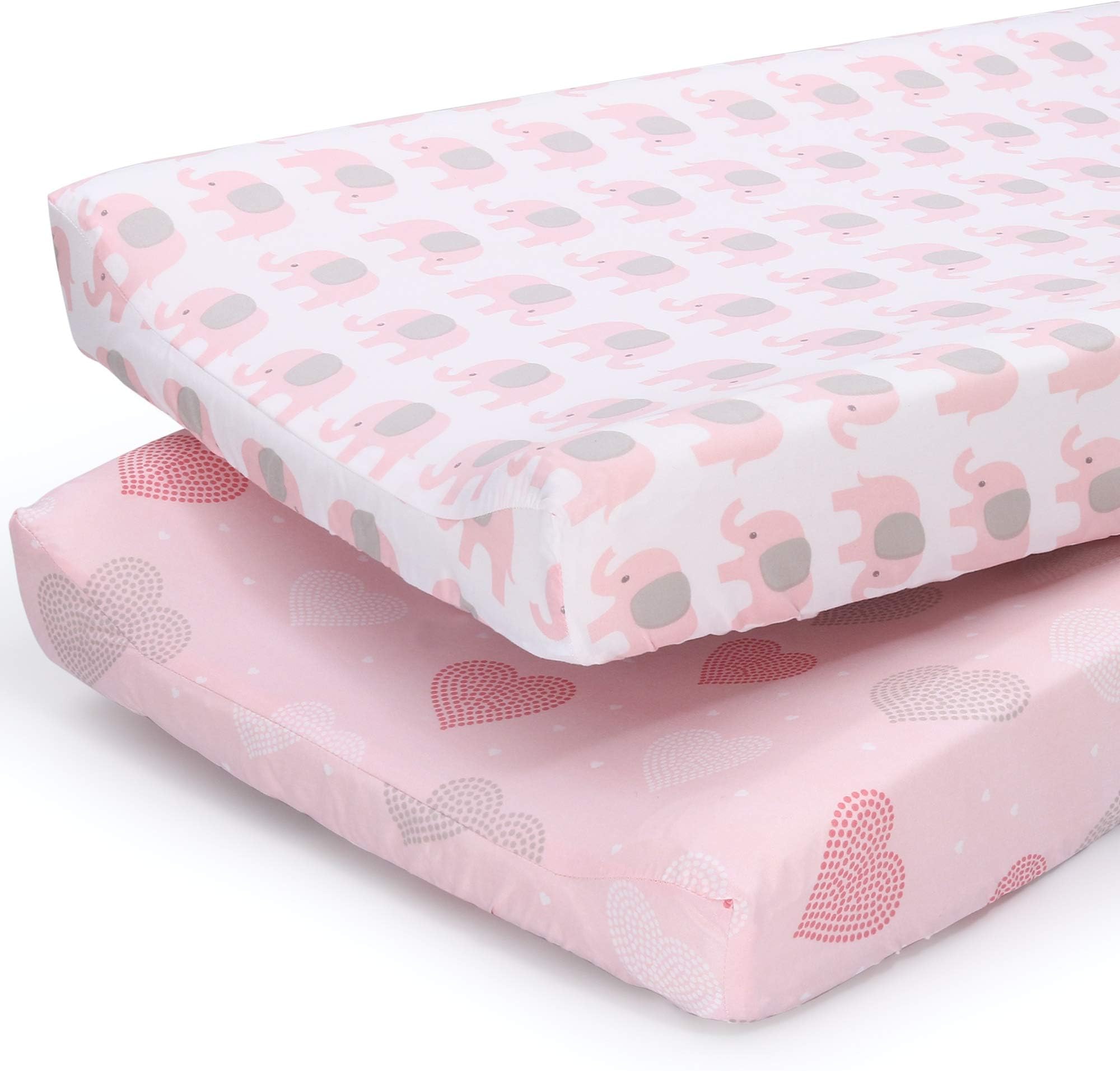 The Peanutshell Changing Pad Covers for Baby Girls 2 Pack