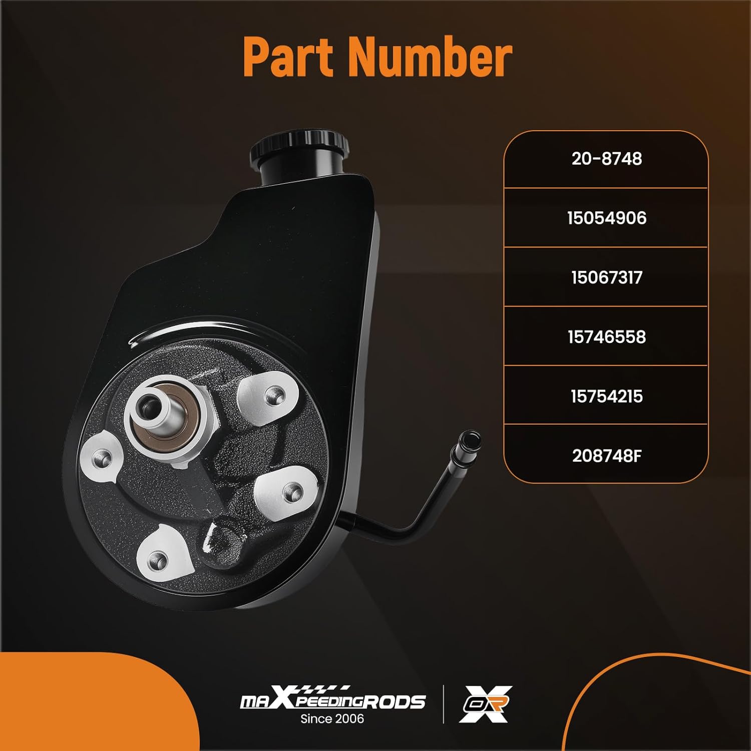 maXpeedingrods Power Steering Pump with Reservoir for Cadillac Escalade EXT 2002, Escalade 1999-2000,for Chevrolet Avalanche 1500 2002, Suburban 1500 2000-2002, Tahoe 1997-2002, Replace# 20-8748