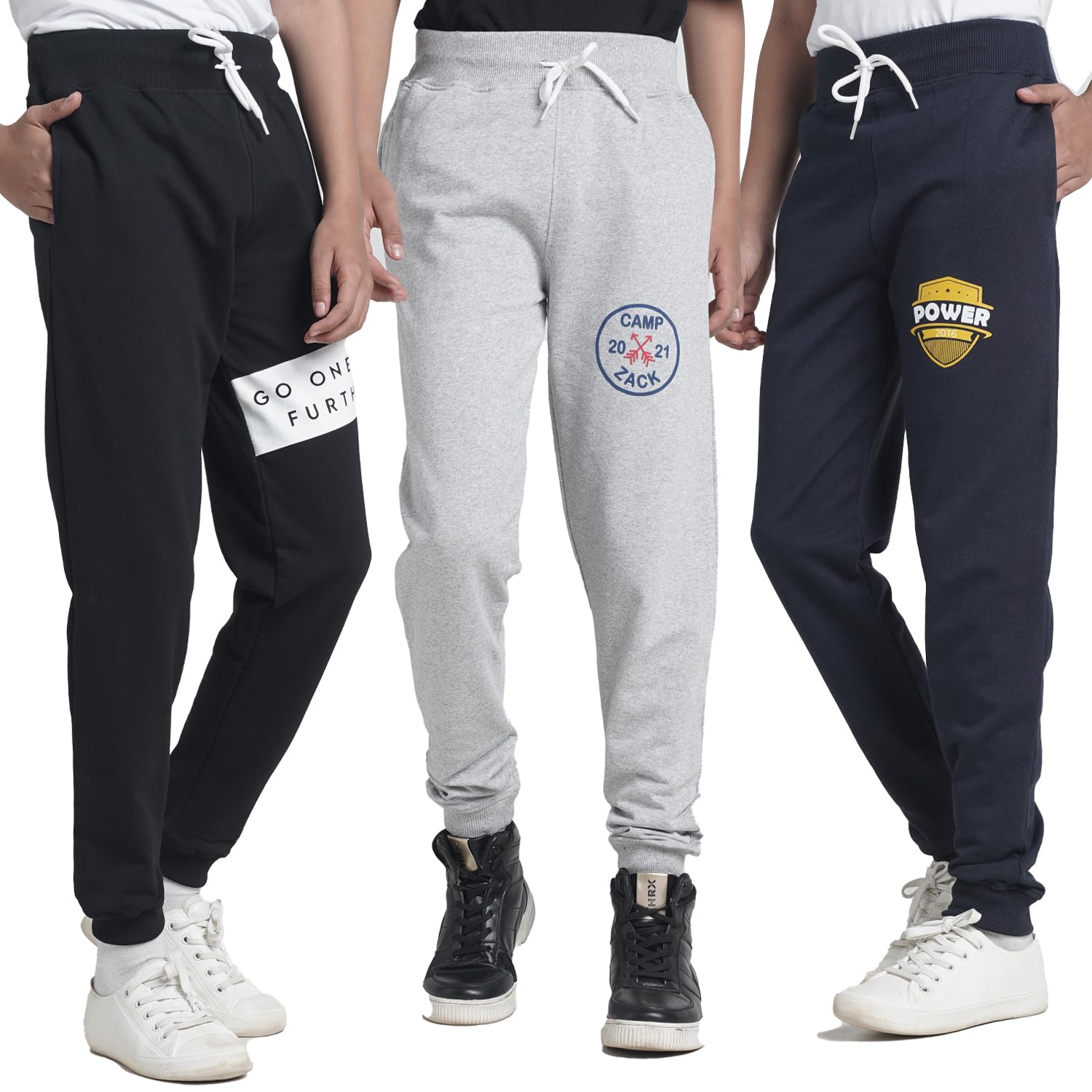 Boy's Regular Fit Printed Joggers Track Pant (Pack of 3)