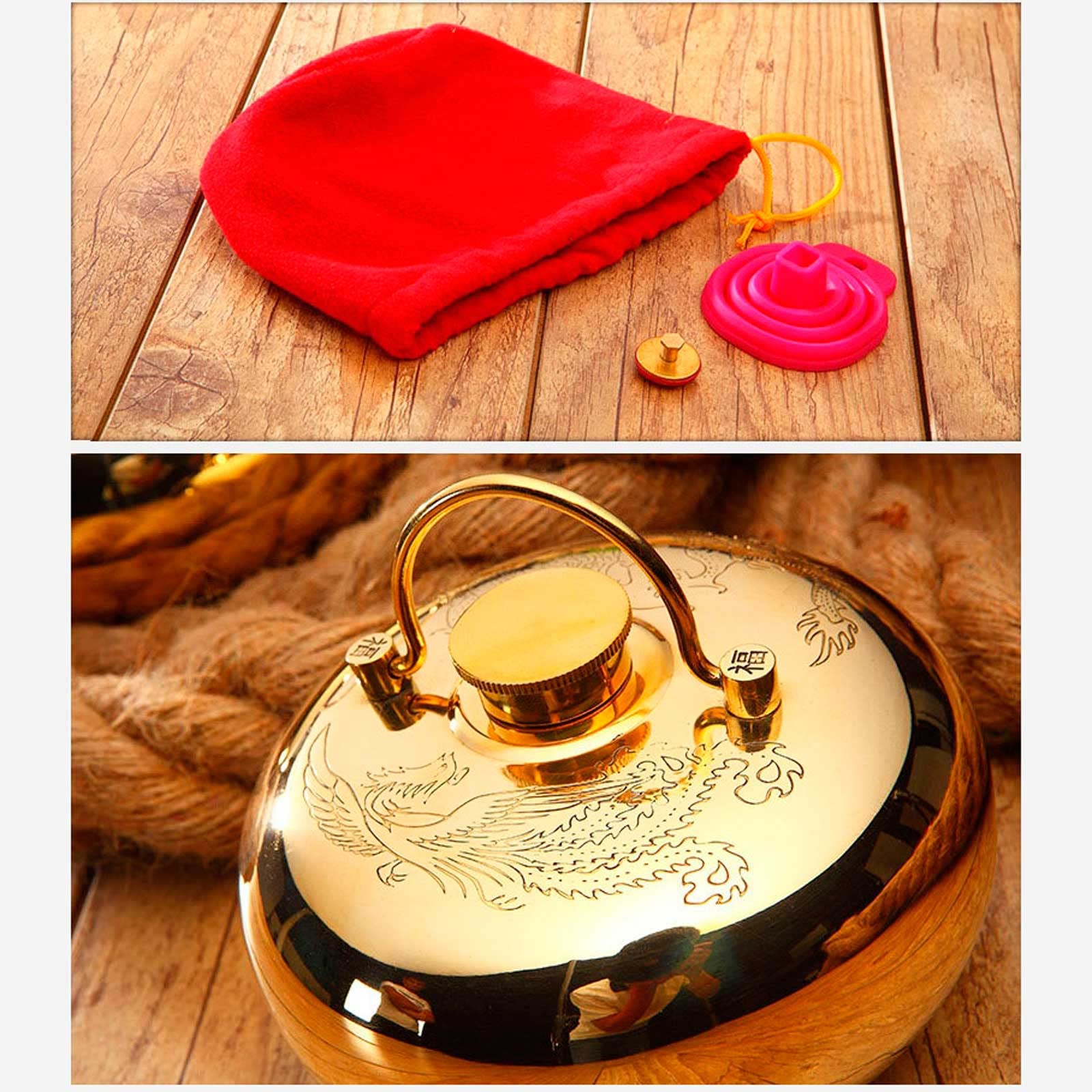 Bolsa de agua caliente de cobre con funda de felpa, regalo de invierno, compresa caliente y fría portátil, duradera, a prueba de fugas, bolsa de agua caliente suave, herramienta de calentamiento