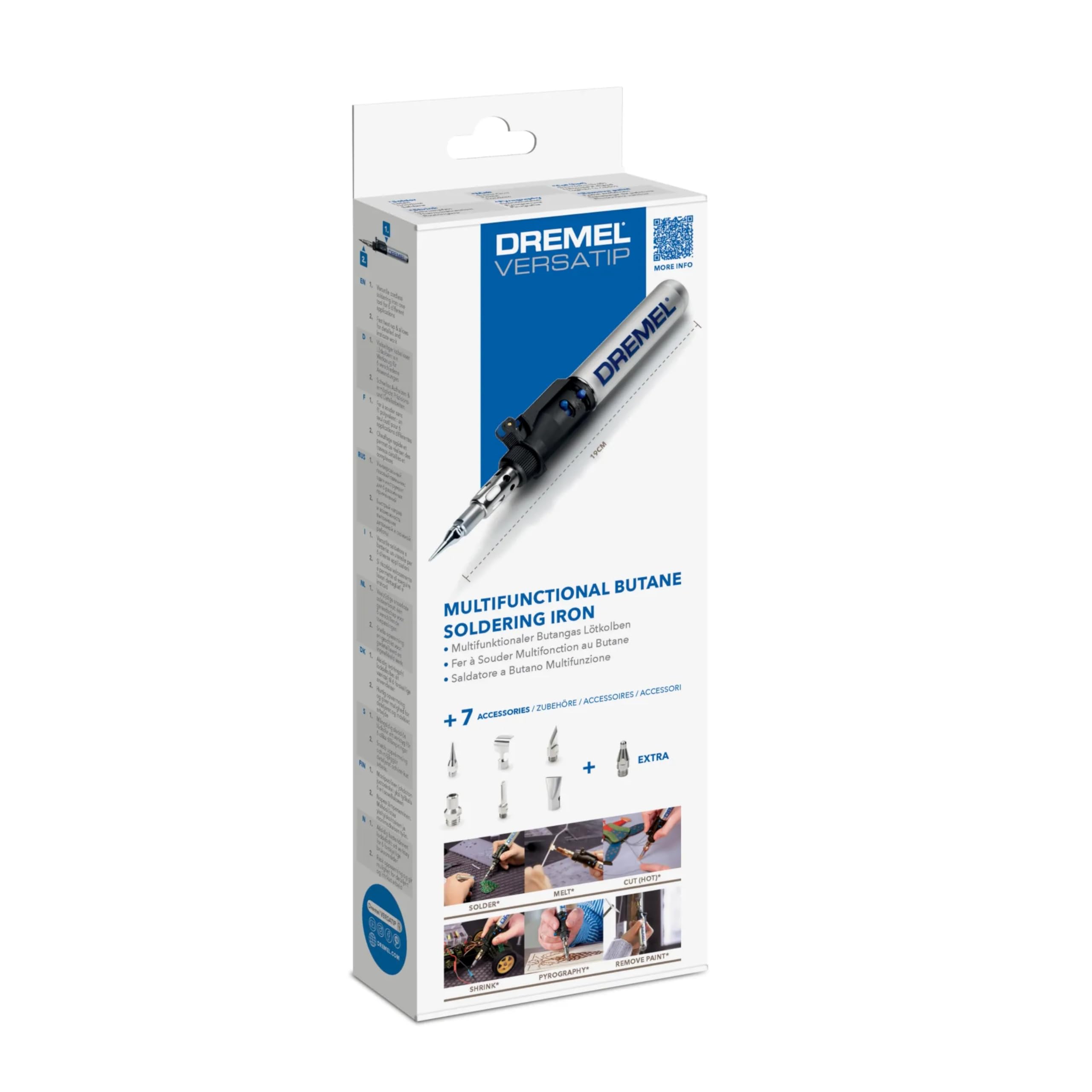 Dremel Versatip 2000 - Soldador sin cables, kit de soldadura de gas butano con 7 puntas intercambiables para quemado de madera, pirograbado, fabricación de joyas, artes y manualidades