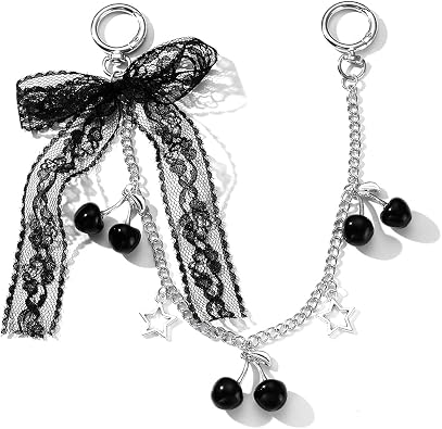 Cute Cherry Bag Charms,Bow Purse Charms Wallet Chain Keychains Purse Accessories For Women