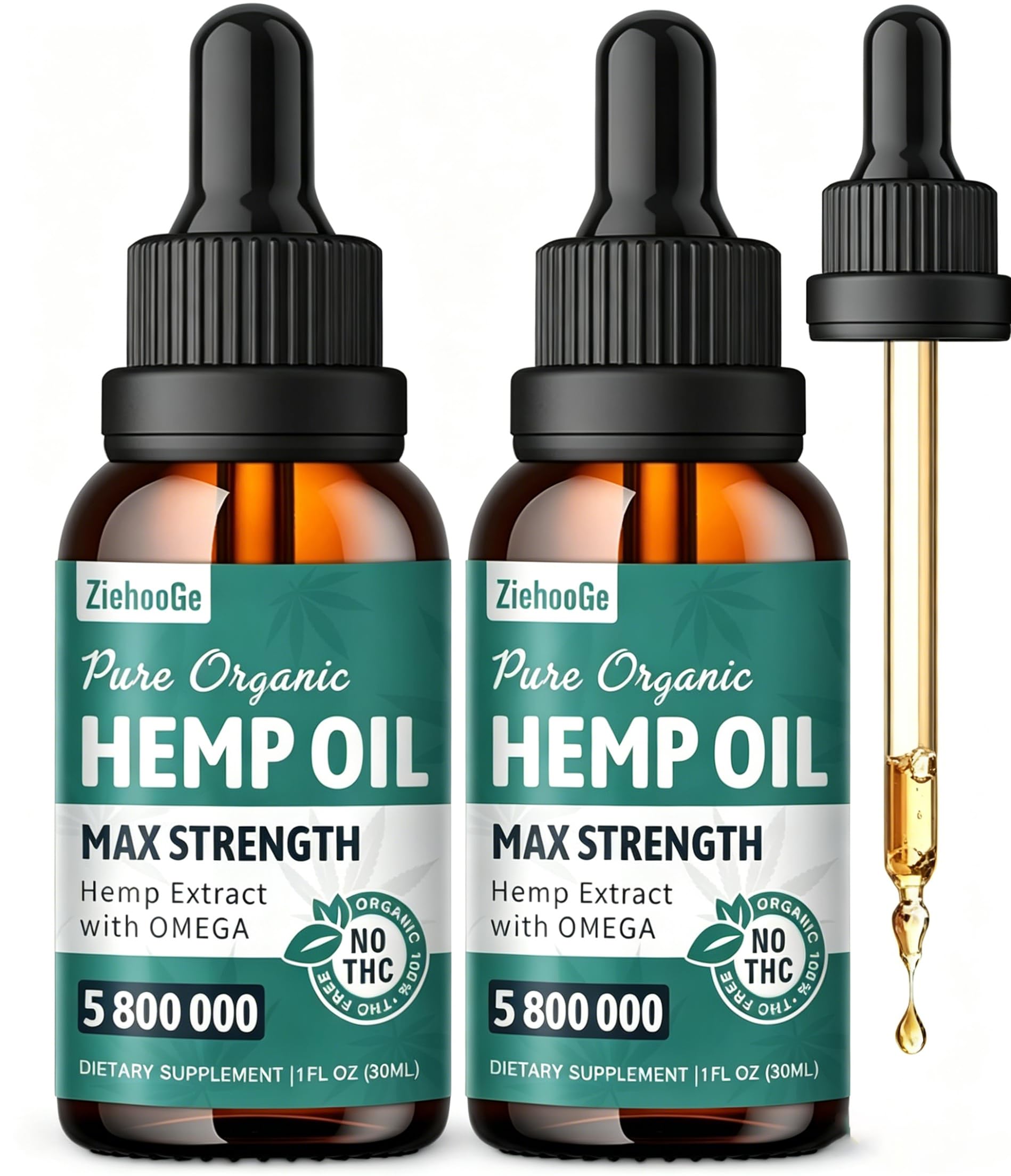 Неmр Oil Drops High Potency - 5,800,000 Maximum Strength Organic Неmр Tincture for Pain Relief, Skin, Anxiety- Natural Неmр Oils Extract-Неmр Supplements Vegan, Non-GMO, 2 Pack