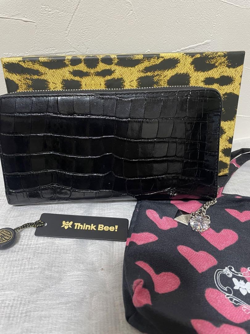Amazon.co.jp: Think Bee! シンクビー 長財布 黒 レザー : おもちゃ