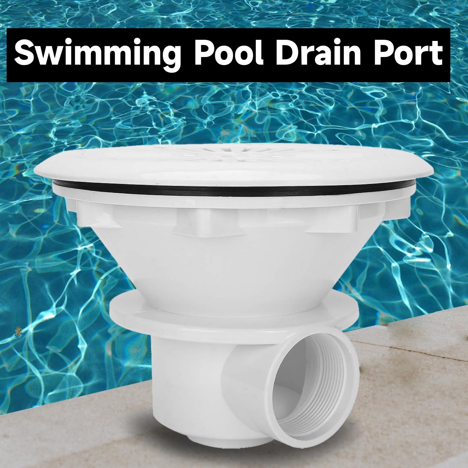 G2 DN50 Pool Bodenablauf Set Ø 50 mm, Bodenablauf PP mit Deckel für Pools | inkl. Flansch, Dichtungen & Schrauben I Bodenablauf aus ABS Kunststoff I für Anschluss an die Verrohrung Ø 50mm