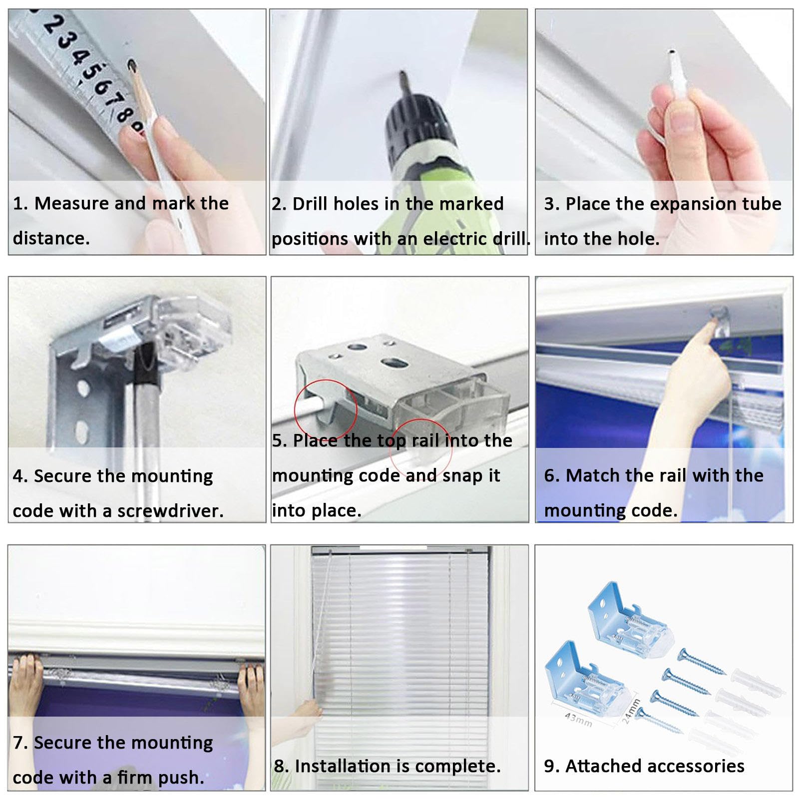 Persianas Venecianas Metálicas De Aluminio,Lamas De 25mm,Persianas Horizontales De Oscurecimiento Para Ventanas,Persianas Metálicas De Ajuste De Luz Anti UV,Fácil Ajuste,WxH-100x200cm/39.5x79in