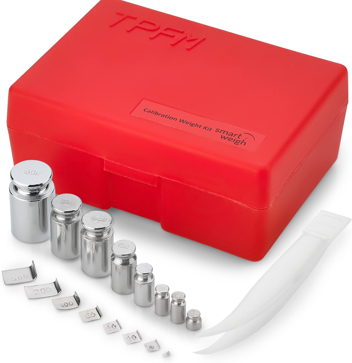 Smart Weigh Calibration Weight Kit, Includes 50g, 2x20g, 10g, 5g, 2x2g, 1g and 8 Different Sizes