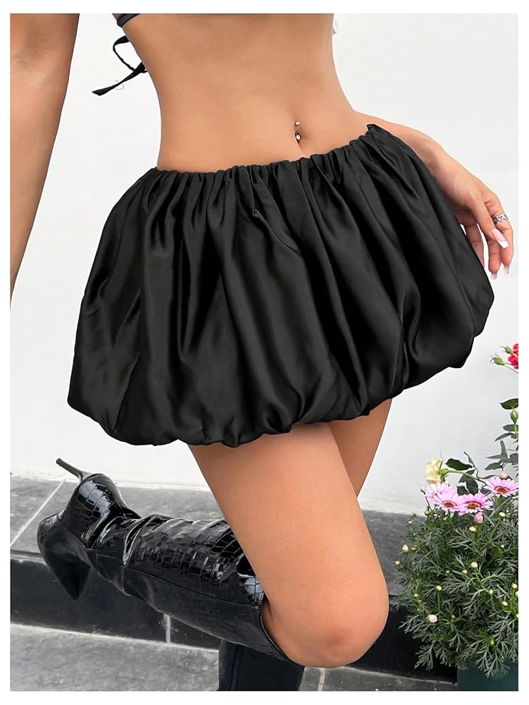 Amazon.com: BEAUDRM Women's Y2K Bubble Mini Skirt Low Waist