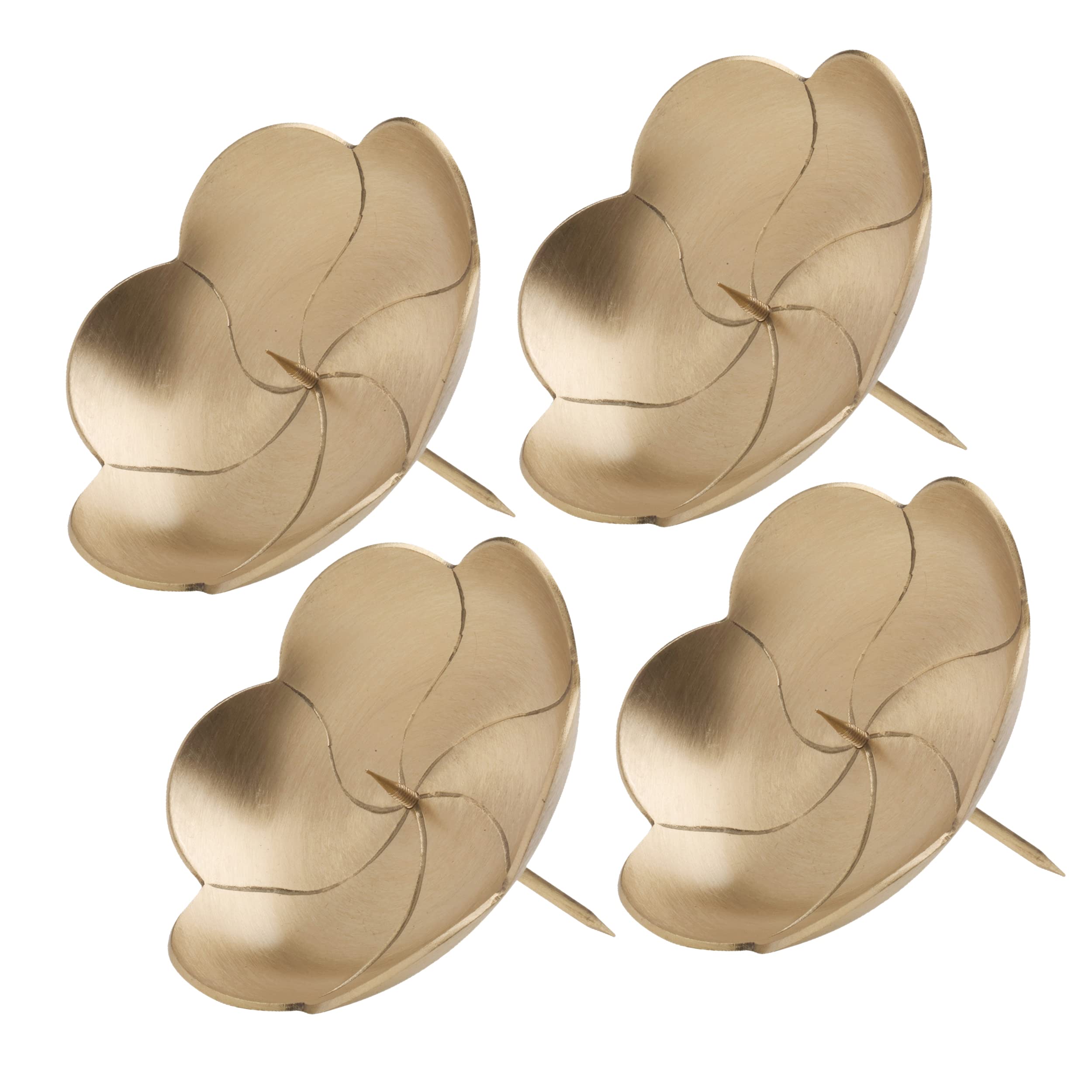 NKlaus 4X Couronne de l'Avent Plat à Bougie Ø12cm Plat à Couronne Lotos Laiton Or Décoration de Noël 10651