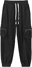 APTRO Herren Cordhose Cargo Hosen mit Reißverschluss Taschen Freizeit Elastische Taille Lang Jogginghose