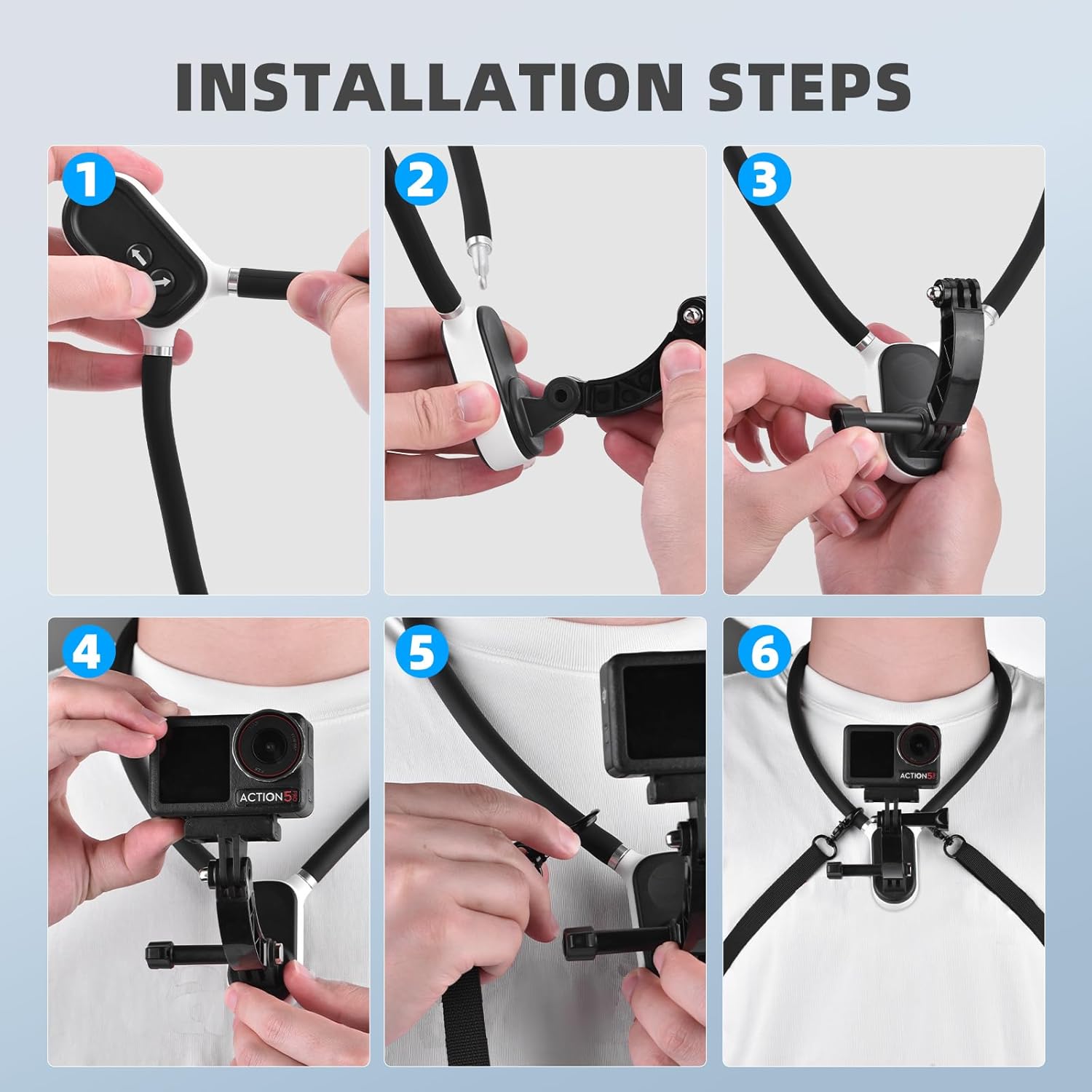 Pocket 3 Magnetic Neck Mount for DJI OSMO Pocket 3 Creator Combo,Chest Mount POV/Vlog Video Selfie Stand Hand Free Neck Holder for Pocket 4/GoPro Hero 13/12/11/10/9/Xtra Muse,Camera Accessory
