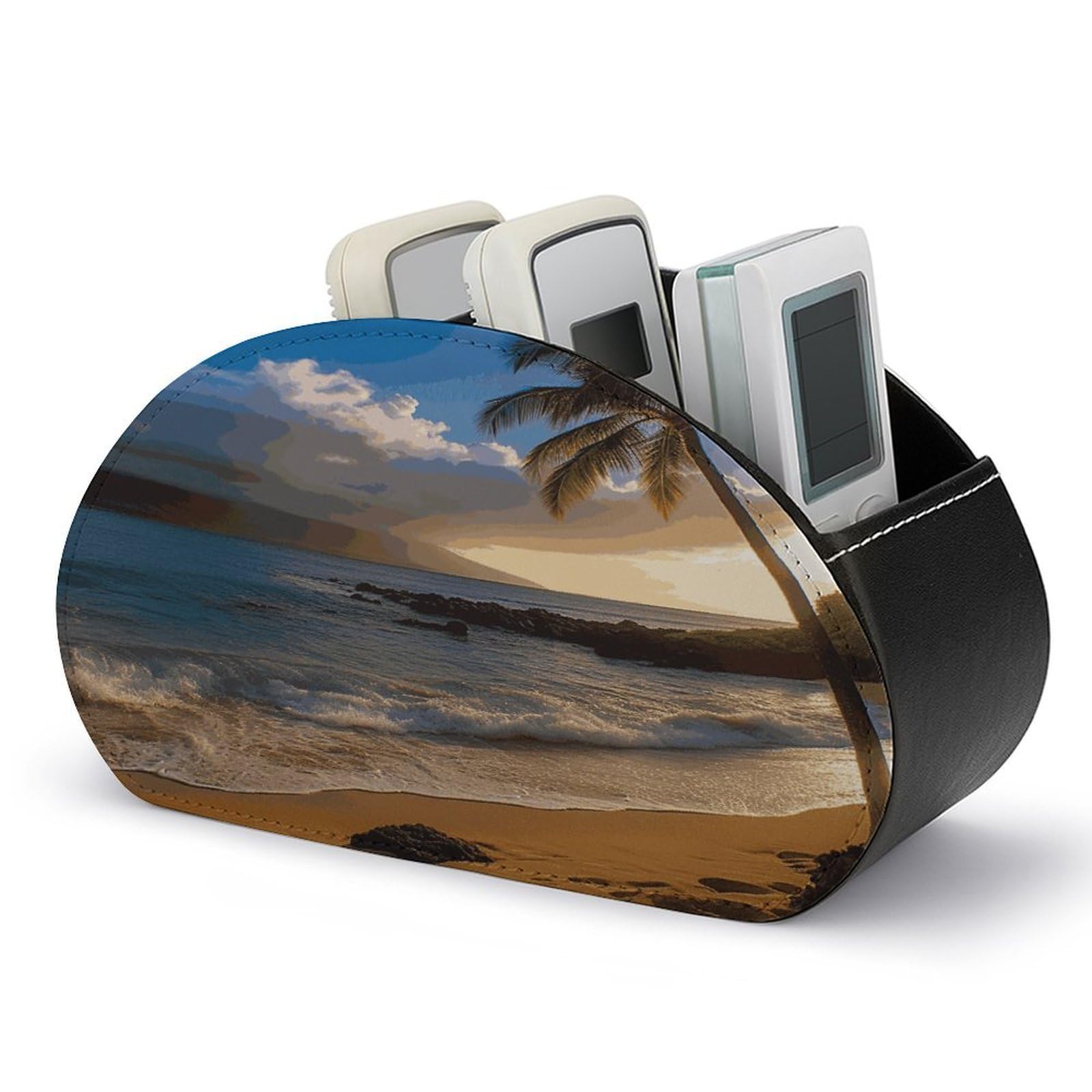 Btcowzrv Style Hawaii Beach Remote Control Holder With 5 Compartments