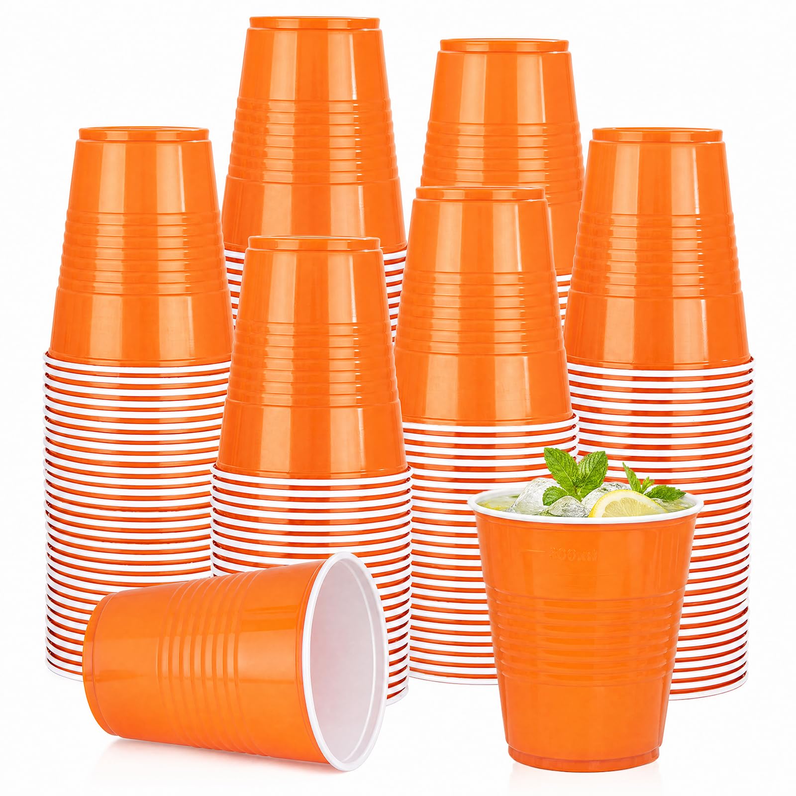 WELLIFE 200 PCS Gold Plastic Cups,9 oz Clear Plastic Cups,Disposable Wine Glasses,Plastic Cocktail Glasses for Party and Wedding — Amazon image 10