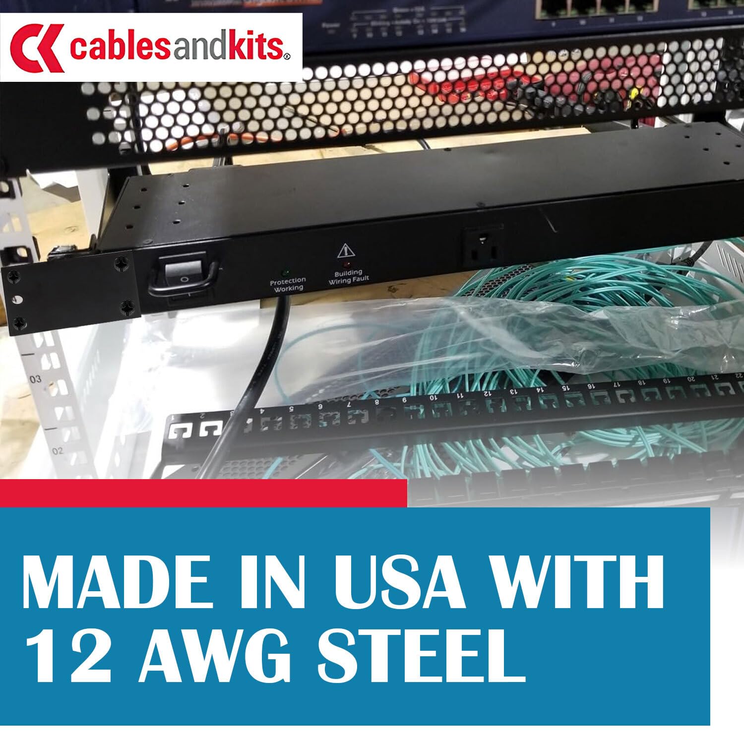 CablesAndKits Adaptateur rack 1RU (1 unité de rack), convertit le rack de 23 pouces en espacement de 19 pouces, pour ordinateurs, serveurs ou équipements réseau
