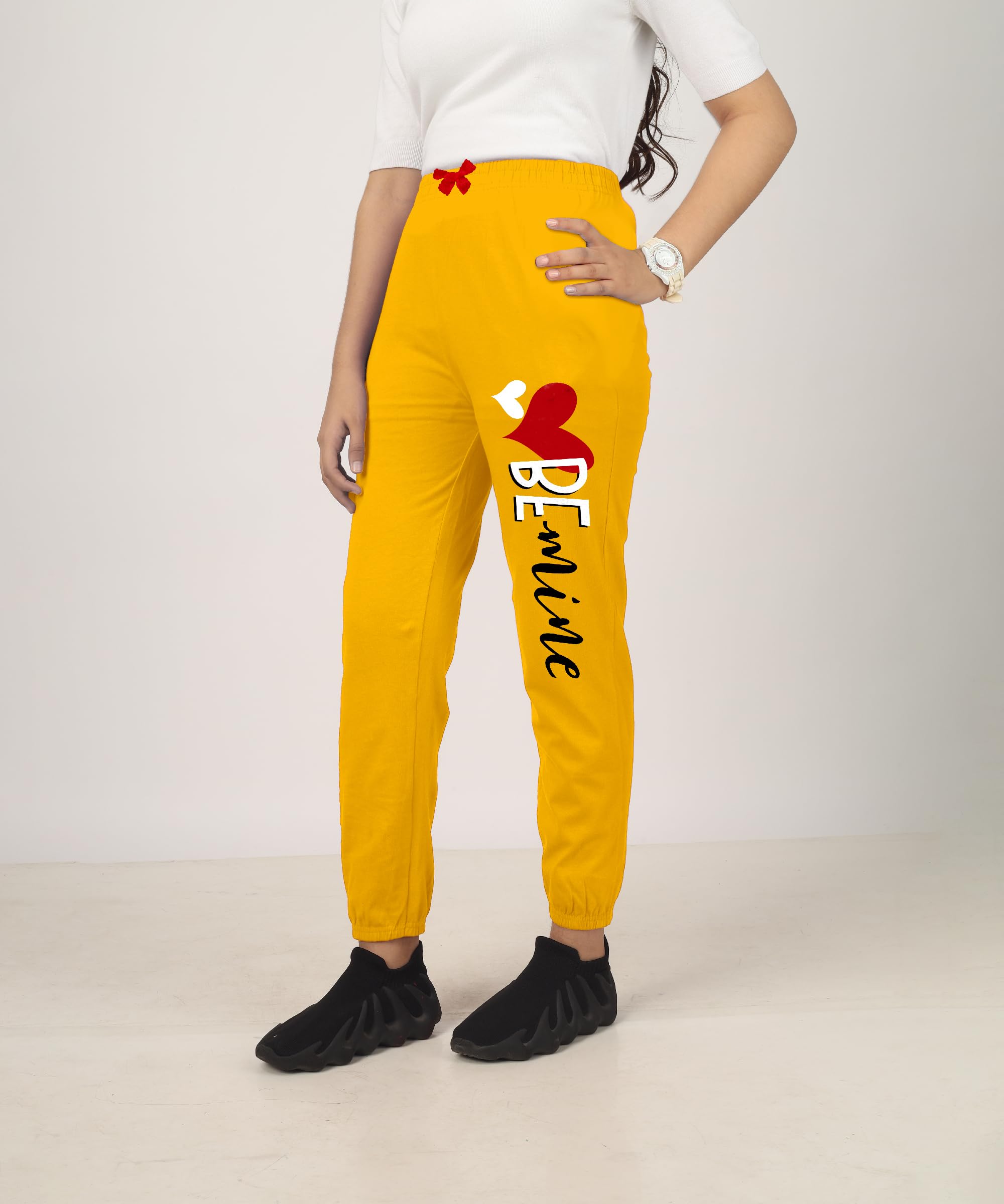 KYDA KIDS® Trainingshose für Mädchen, 100 % reine Baumwolle, bedruckt, lockere Passform, Premium-Sommer, Freizeitkleidung mit elastischem Bund, täglicher Komfort, 4 Stück