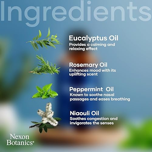 Miniatura 138 de Nexon Botanics Breathe - Mezcla de aceites esenciales, 1.0 onzas líquidas, aceite esencial Breath Easy Alivio sinusal, aceites esenciales Breathe