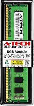 A-Tech 8GB RAM for MSI B85-G43 GAMING, H87M-G43, H97 GUARD-PRO, H97M-G43, Z87-G41 PC Mate, Z87-G45 GAMING, Z97 U3 PLUS, Z97-GD65 GAMING | DDR3 1600MHz PC3-12800 DIMM 1.35V Non-ECC UDIMM Memory Upgrade