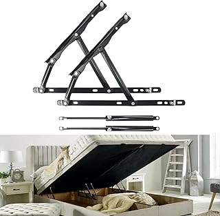 Heavy Duty Hydraulic Storage Bed Lift Mechanism – 85kg Weight Capacity, Foldable Spring Hinge Design for Mattress Box & Sofa Bed Space-Saving 2-Pack Set