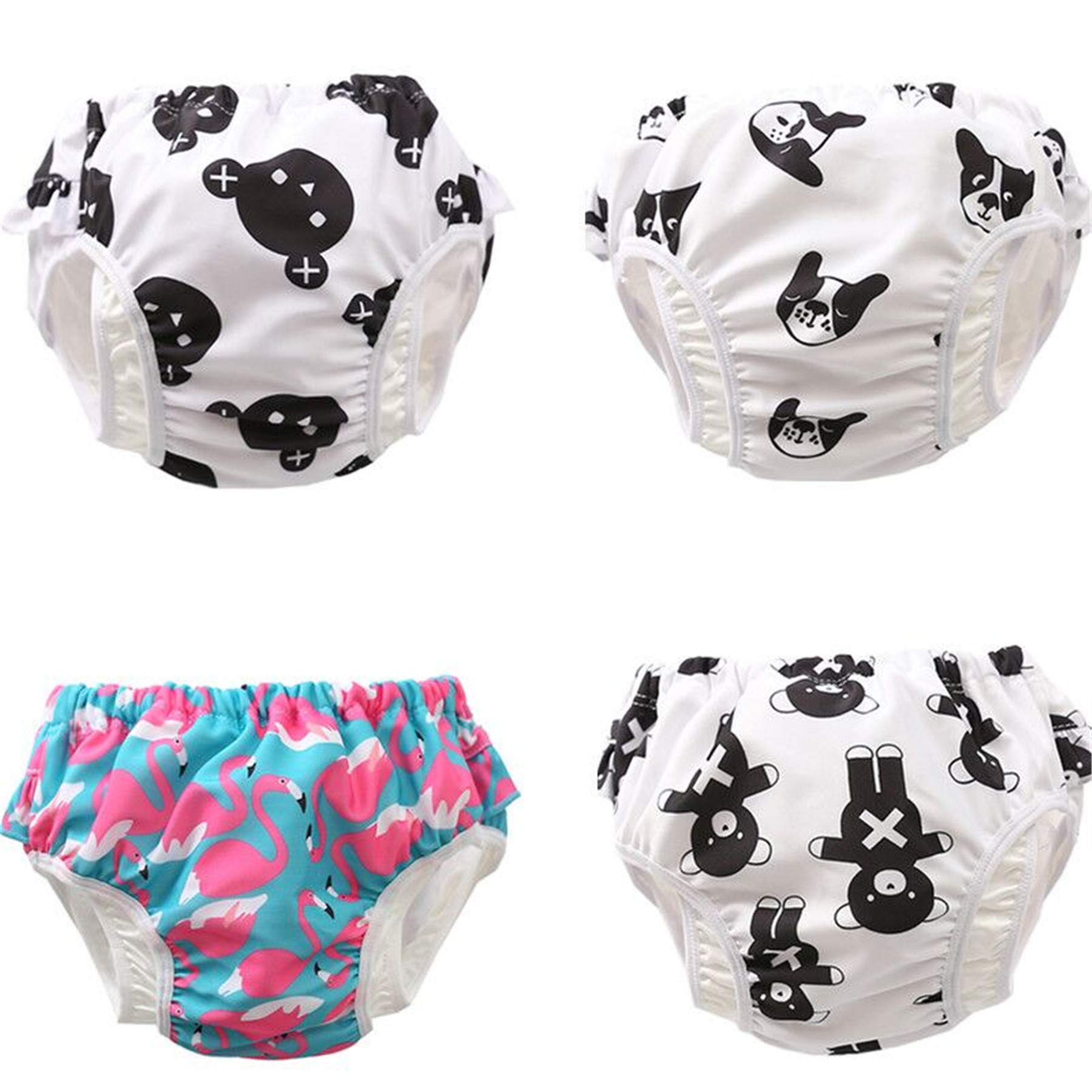 Schwimmwindel wiederverwendbar, 2 Stück Schwimmhose für Baby Mädchen (0-3 Jahr),Schwimmwindel mit Rüschen Badewindelhose Badehose (Farbe A, L-28-36lb/2-3 Jahre)