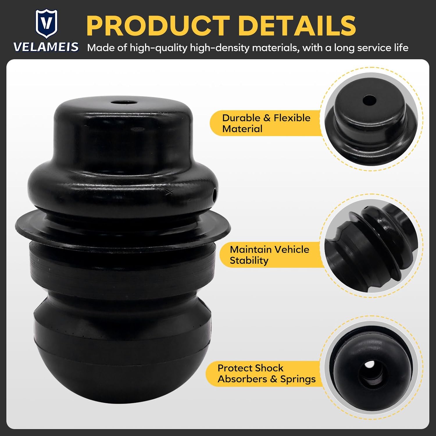 2Pcs Rear Suspension Shock Coil Spring Bumper Bump Stop Left Right Fits Honda Pilot 2003 2004 2005-2008 52722-S9V-A04 52722S9VA04 Driver Passenger Side