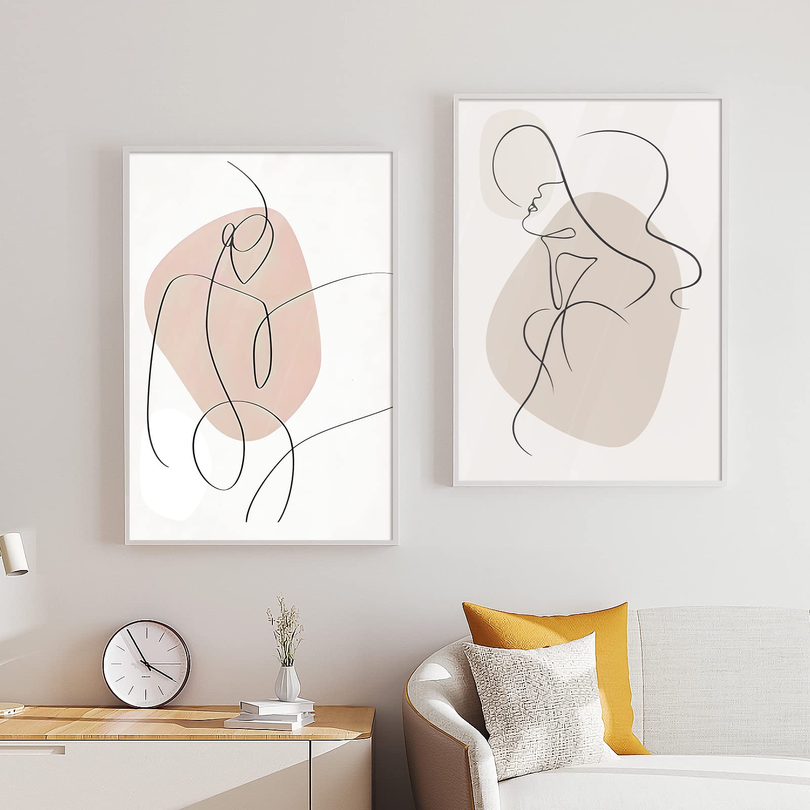 LXTOPN Minimalist Line Art Prints, Set of 3 Abstract Line Wall Art Poster - Image 3