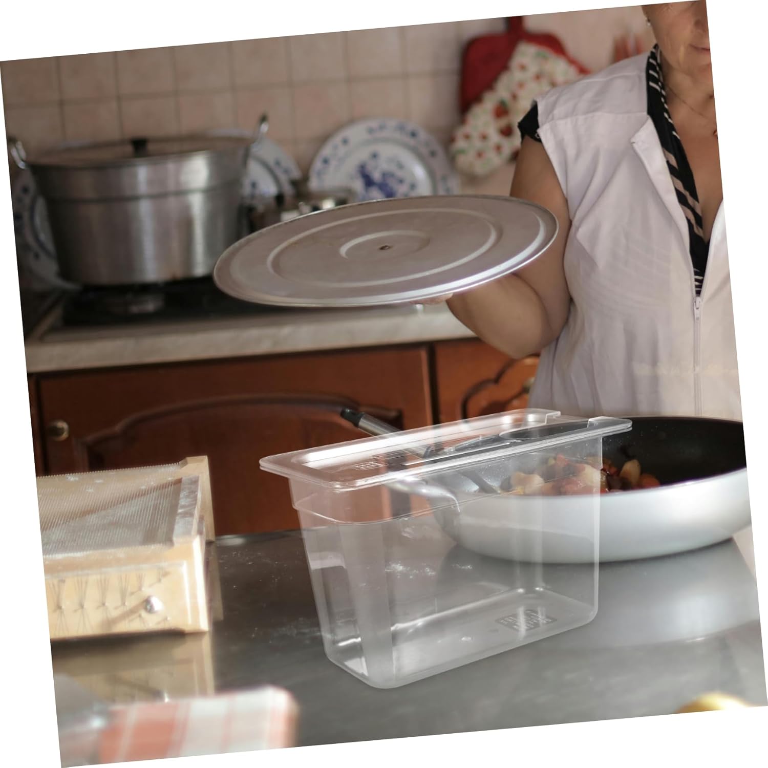 1Pc Transparent Slow Cooker Storage Container Sous Vide Storage Clean and Design for Kitchen Use and Creative Food Storage