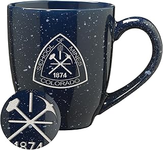 Rico Industries NCAA 16 oz Team Color Laser Engraved Speckled Ceramic Coffee Mug (A & B Schools)