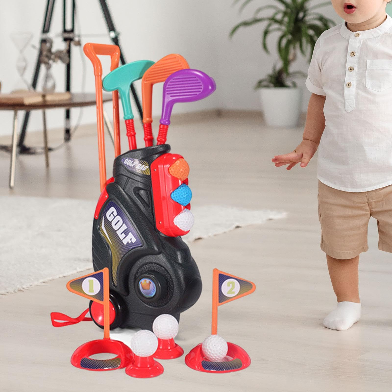 para Niños Pequeños, Maletín de Golf Infantil, Juego con 6 Pelotas de Minigolf.