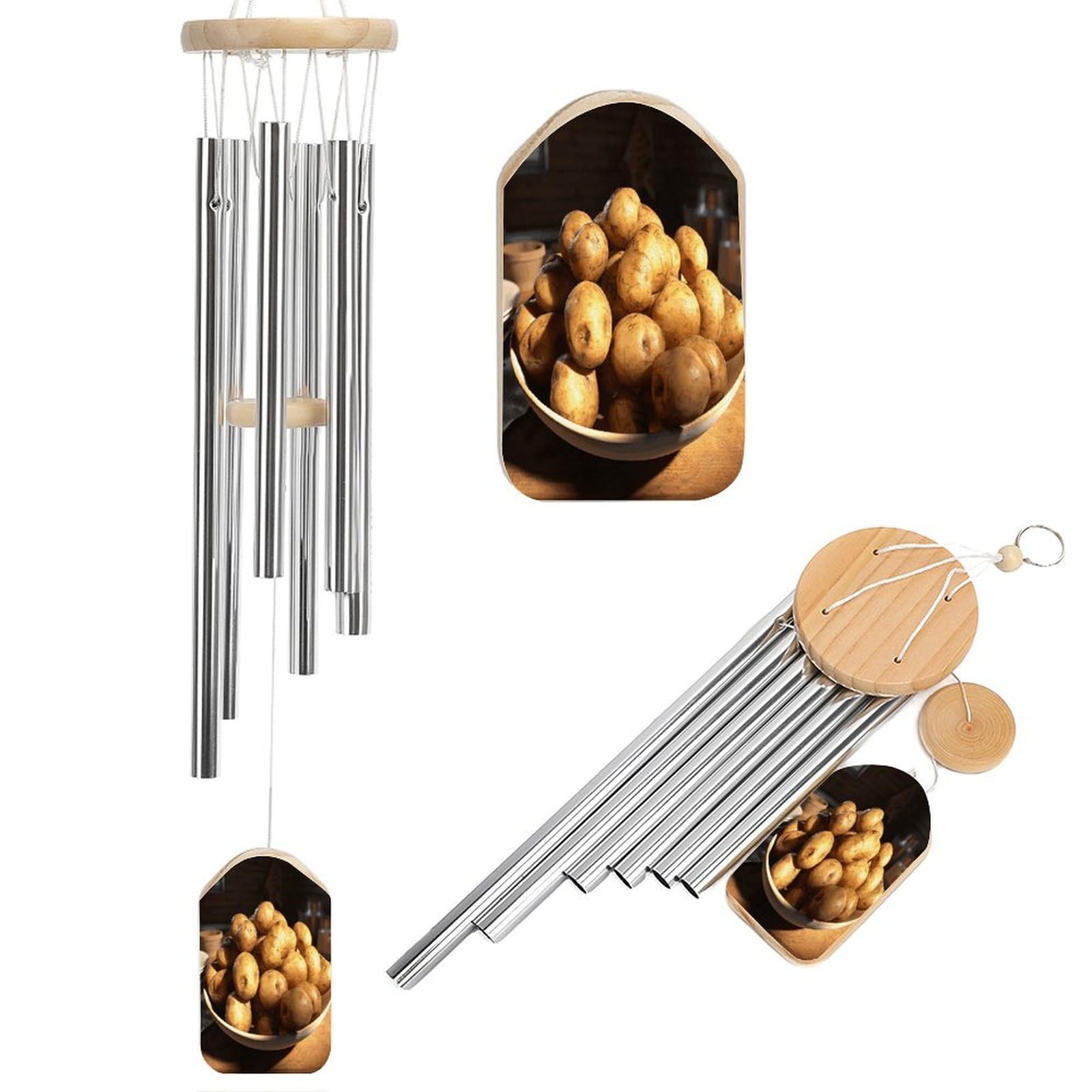 Adfgyerh Style Some Dried Potatoes Wind Chimes For Outside, Memorial Windchimes Deep Tone Soothing Melodic Tones, Sympathy Wind Chimes For Patio Home Or Garden Decor