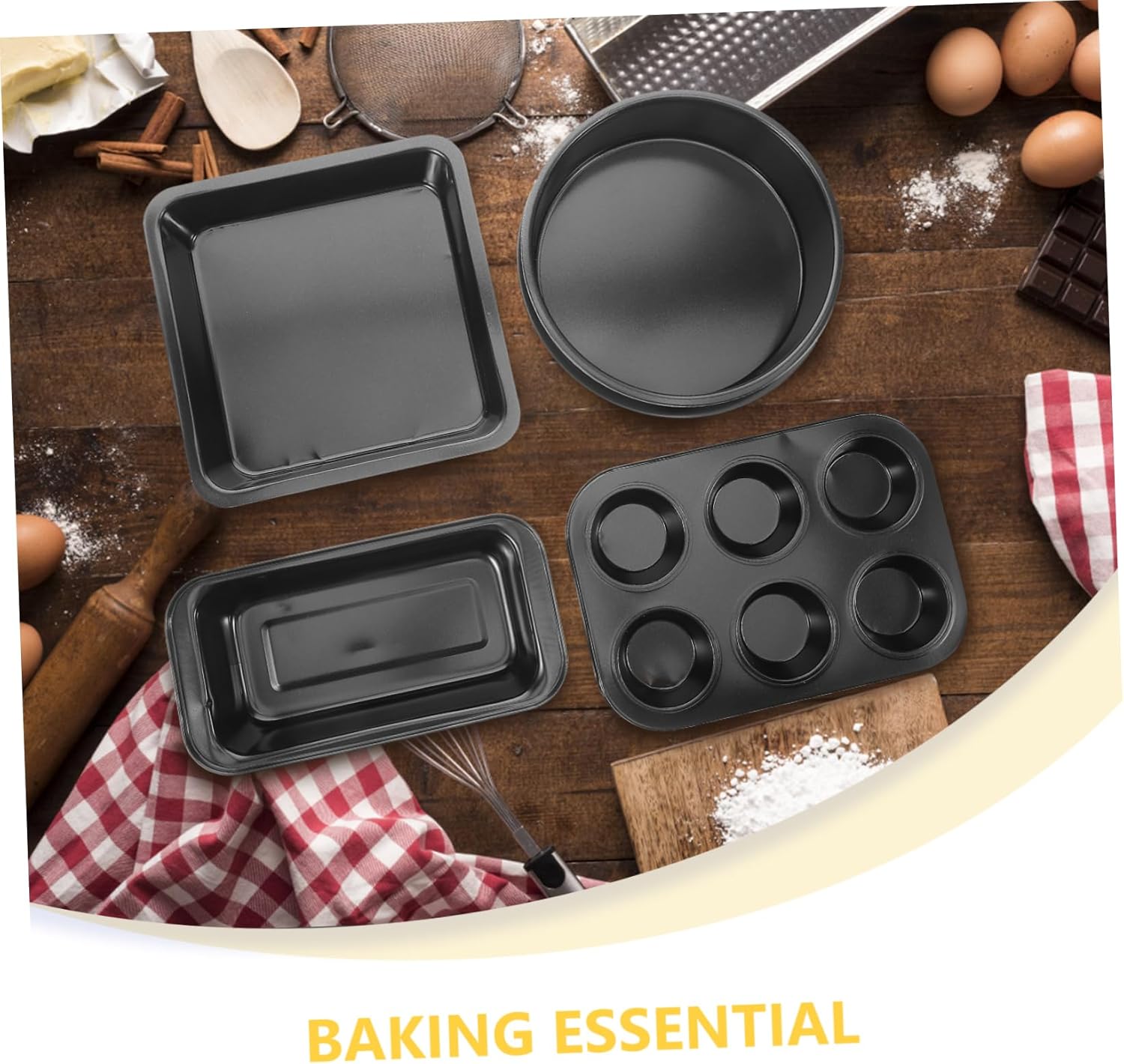 Generic 5Pcs Nonstick Bakeware Home Baking Includes Cake Pan Loaf Pan and Cookie Sheet for Versatile Cooking