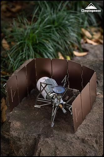 Miniatura 7 de CAMPINGMOON Estufa de butano para campamento, regulador portátil, quemador individual con bolsa de almacenamiento XD-3 (plata sin encendedor)