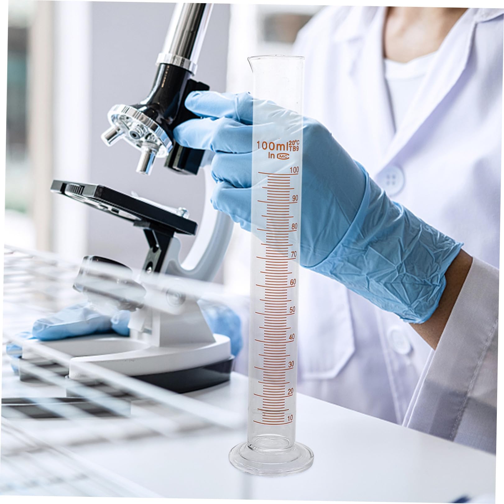Ciieeo 9pezzi Vetro Da Laboratorio Con Becher Cilindri Graduati e Fiasche Coniche in Vetro Resistente Alte Temperature Per Esperimenti Chimici e Didattica