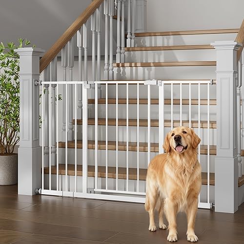 Miniatura 16 de InnoTruth Puerta de bebé de 29.5 a 40.75 pulgadas para escaleras, puertas para perros de 30 pulgadas de alto para puertas y pasillos, puerta de Negro