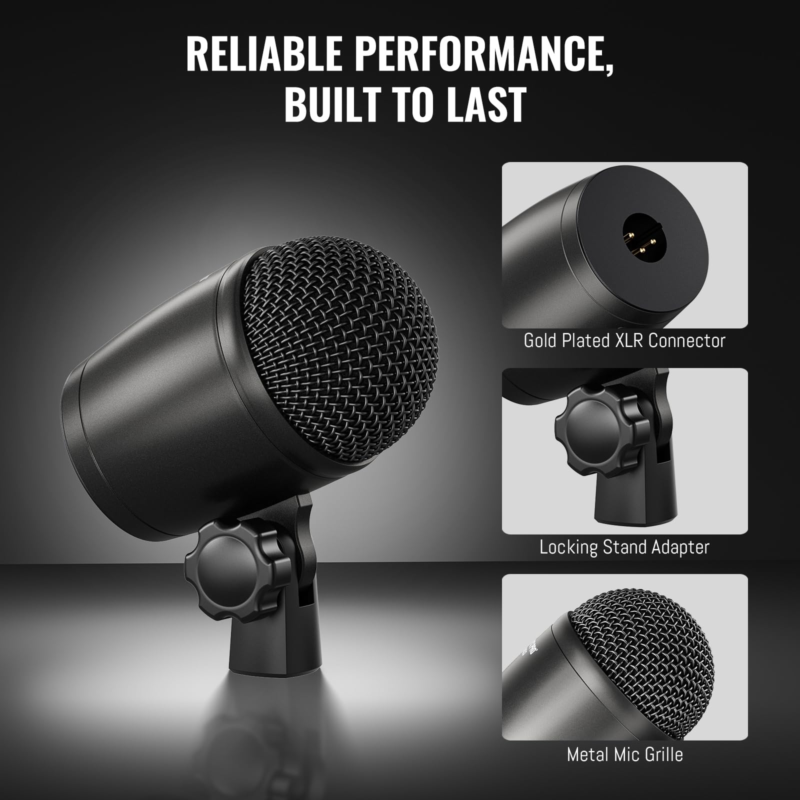 micページ Amazon.com: Phenyx Pro PDM33 Kick Drum Microphone, Cardioid