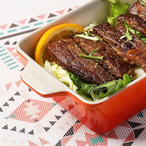 Miniatura 127 de Sweejar Ceramic Baking Dish, Rectangular Small Baking Pan with Double Handles, 20 Oz for Cooking, Brownie, Kitchen, 6.5 x 4.9 x 1.8 Inches(Red)