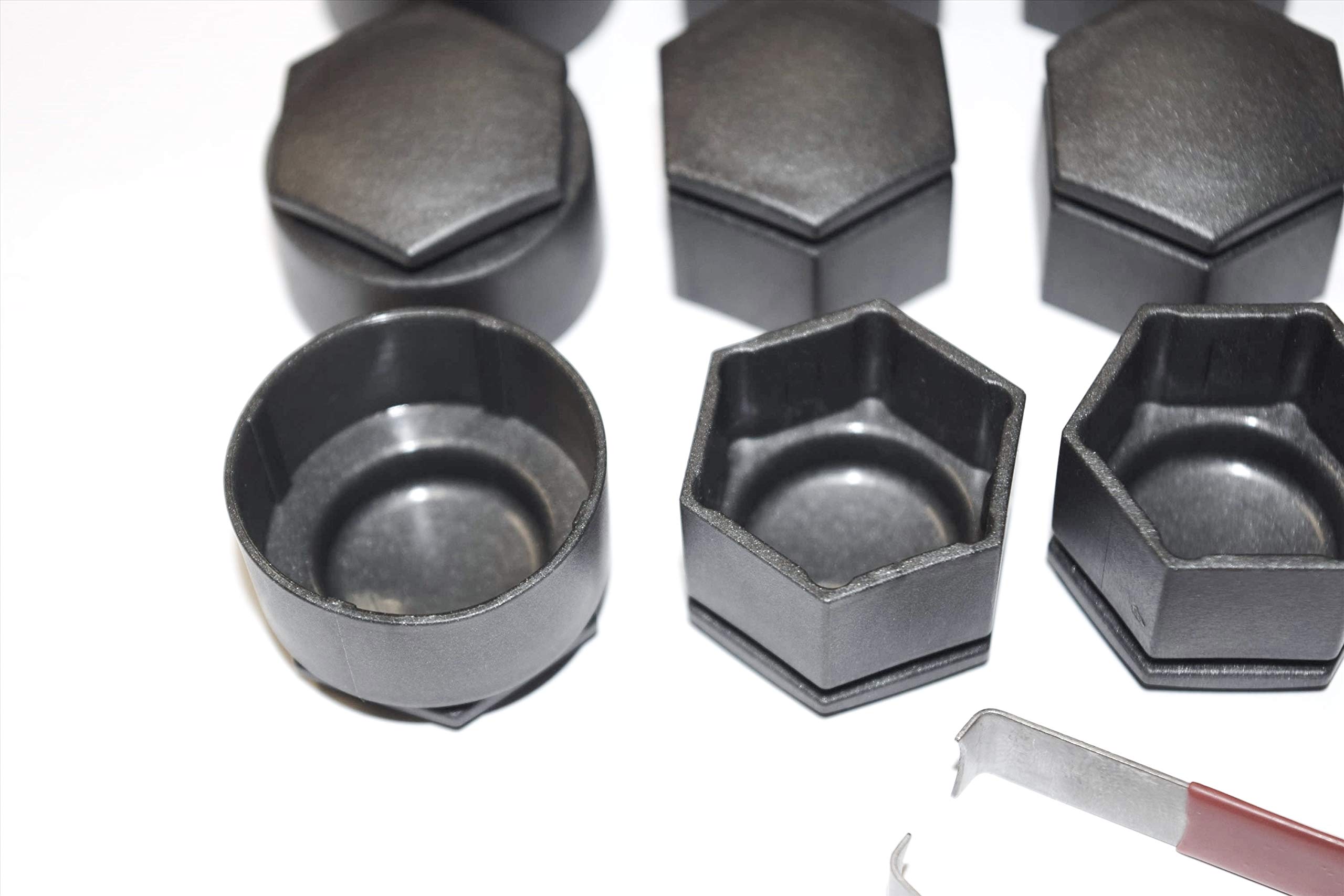 20Pcs Wheel Nut Bolt Head Covers Hub Screw Cover Protection Caps For VW Transporter T5 T6 2003 2020 Black With Removal Tool 19mm 5eeb2051fefebc121906a74b - View #2