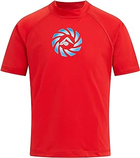 Boys' Haywire UPF 50+ Sun Protective Rashguard Swim Shirt, Zipline Red, 4T