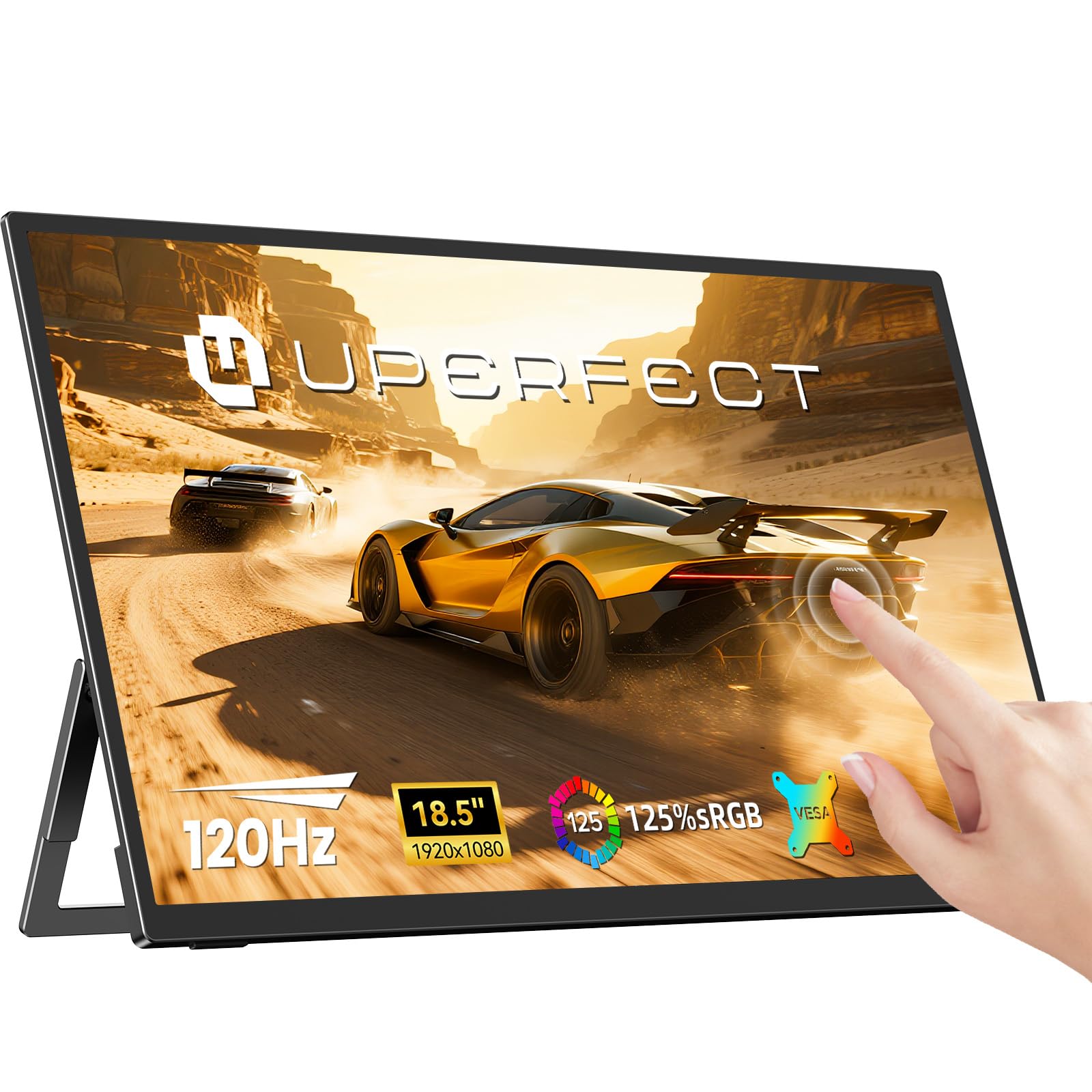 UPERFECT Écran Portable Tactile 18,5" 120Hz 1ms Gaming Moniteur FHD