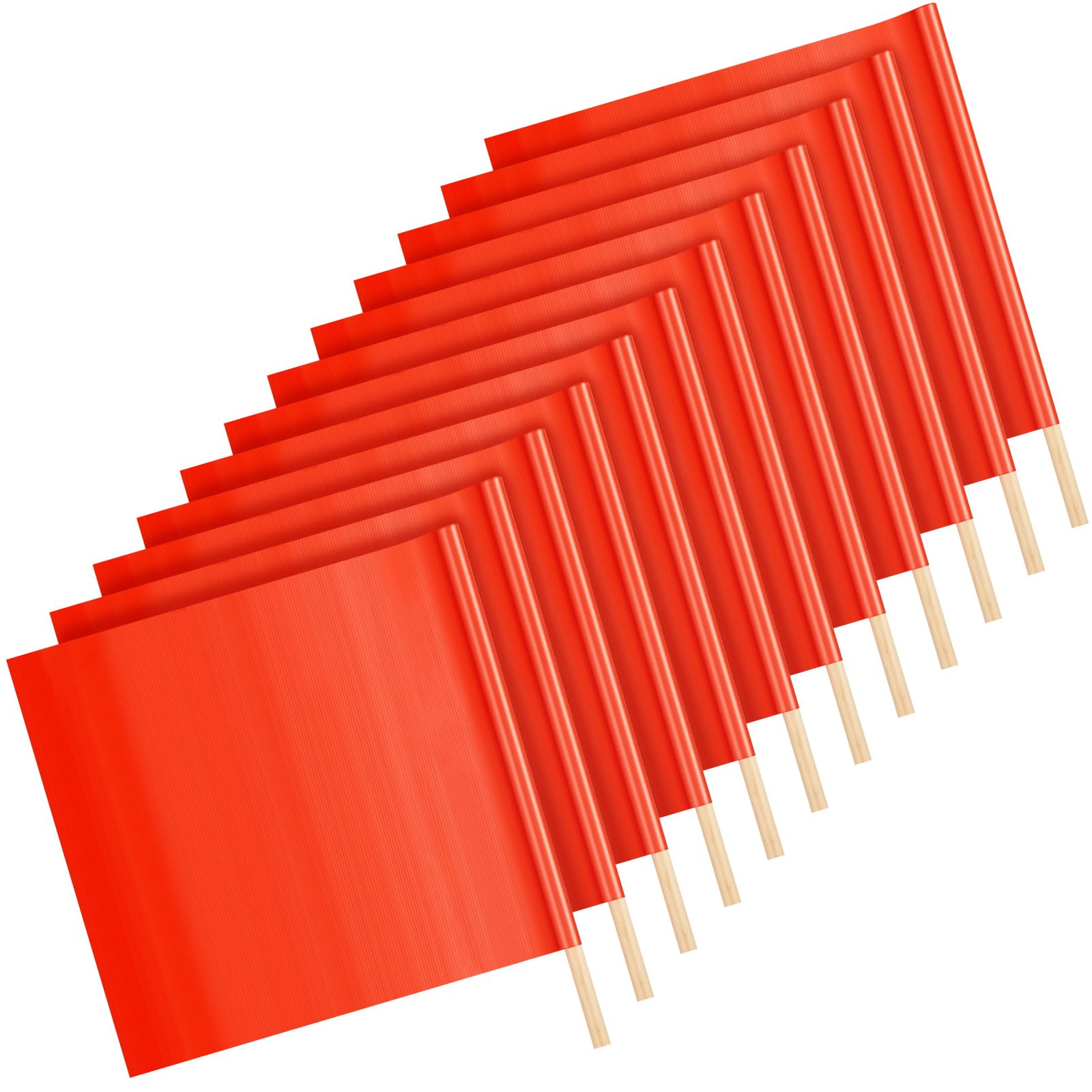 Kinlop 2 Pcs 18" x 18" Orange Safety Flags on a Stick, 24'' Dowel — Amazon image 10